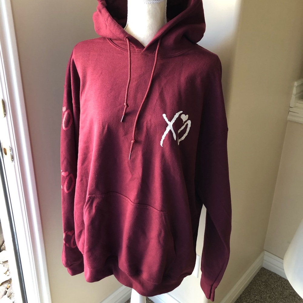 The Weeknd Burgundy XO Hoodie